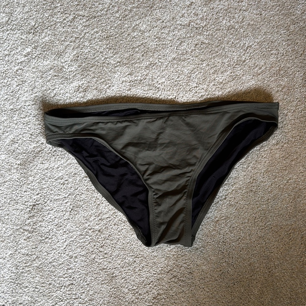 Michael Kors Olive and Black Bikini Bottom